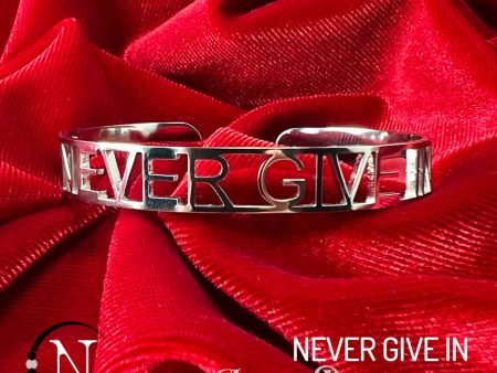 Lyric Bangle Cuff Bracelet ~ Never Give In by Andy Biersack Online