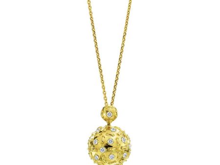 Gumuchian Stich by Stich 18k Two Tone Gold Diamond Pendulum Sliding Pendant For Sale