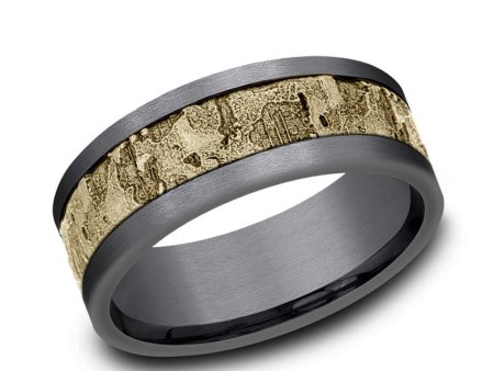 Benchmark Grey Tantalum and Yellow Gold Band Online Sale