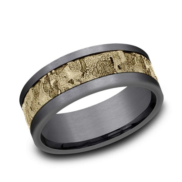 Benchmark Grey Tantalum and Yellow Gold Band Online Sale