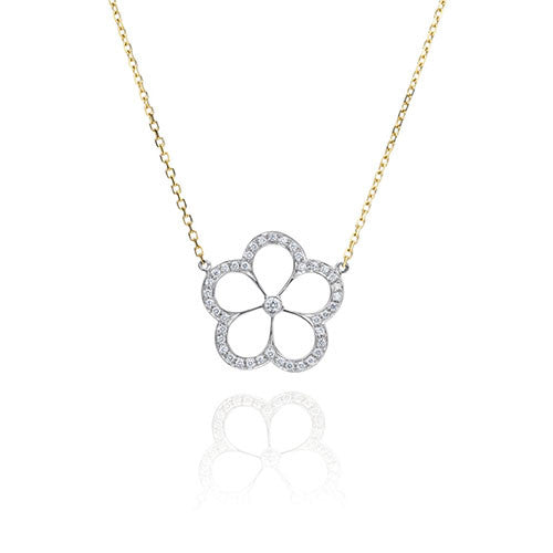 Gumuchian G. Boutique 18k Two Tone Gold Diamond Daisy Necklace Discount