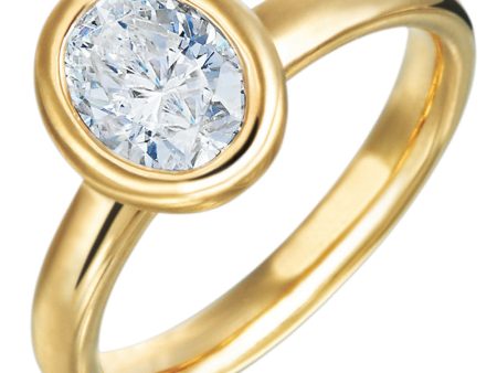 Gumuchian Moonlight 18k Gold Oval Solitaire Semi-Mount on Sale