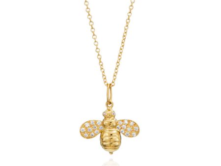 Gumuchian Honeybee   B   18k Yellow Gold Diamond Pendant Online Hot Sale