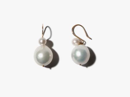 Mizuki Double Pearl Drop Earrings For Sale