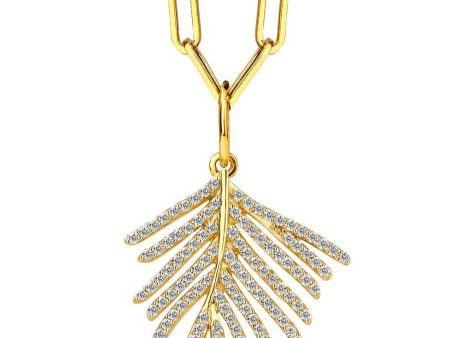 Syna Jardin Diamond Palm Leaf Charm Pendant Sale