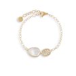 Marco Bicego® Lunaria Collection 18K Yellow Gold and Diamond White Mother of Pearl Bracelet Online now