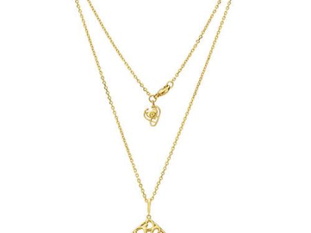 Gumuchian 18k Yellow Gold Diamond Tiny Hearts Small Cushion Motif Pendant Fashion