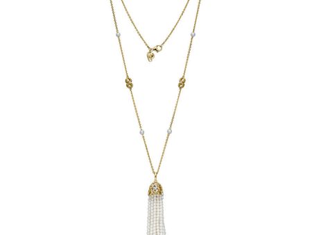 Gumuchian 18k Yellow Gold Diamond Tiny Hearts White Pearl Tassel Pendant Discount