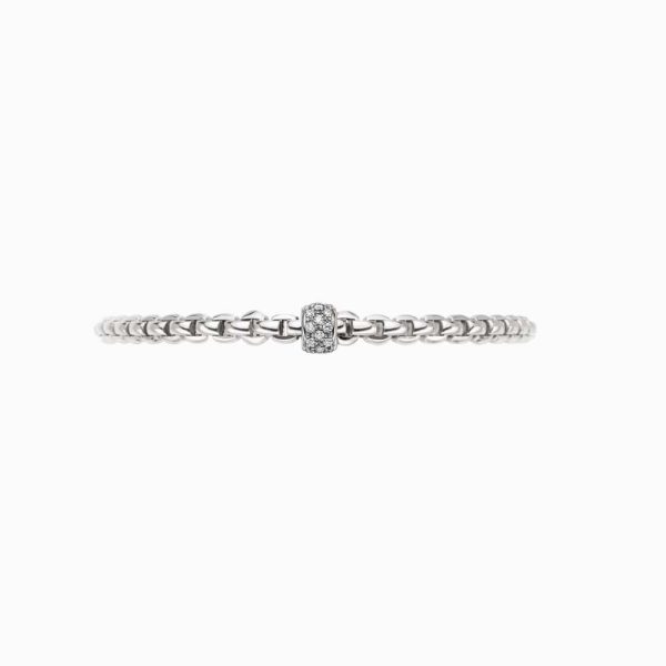 FOPE EKA Tiny Flex It White Gold & Diamond Rondel Bracelet Fashion