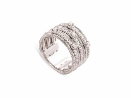 Marco Bicego® Bi49 Collection 18K White Gold and Diamond Seven Row Ring Online now