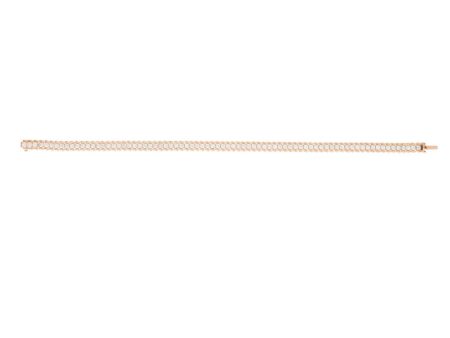 Roberto Coin 18k Rose Gold and Diamond Line Bracelet Online Hot Sale