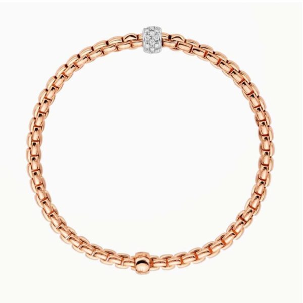 FOPE EKA Rose Gold and Diamond Bead Flex it Bracelet Sale