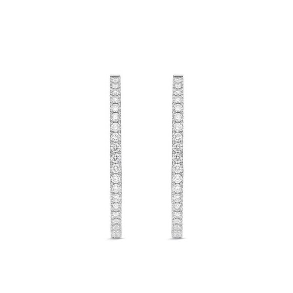 Memoire Oval Diamond Hoops Online Sale