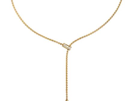 FOPE 18k Yellow Gold and Diamond Aria Lariat Necklace For Sale