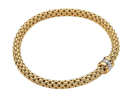 FOPE 18K Yellow Gold Solo Collection Diamond Bracelet For Cheap