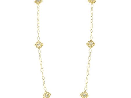 Gumuchian 18k Yellow Gold Diamond Tiny Hearts Cushion Motif Link Necklace Sale