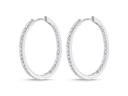 Memoire Oval Diamond Hoops Online Sale