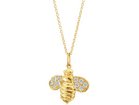 Gumuchian Honeybee   B   18k Yellow Gold Diamond Pendant Online Hot Sale