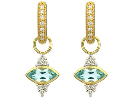 Jude Frances Provence Blue Topaz and Diamond Earring Charms Online now