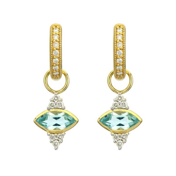 Jude Frances Provence Blue Topaz and Diamond Earring Charms Online now