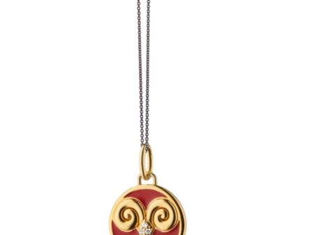 MRK  Aries  Enamel Vermeil Charm Online Sale