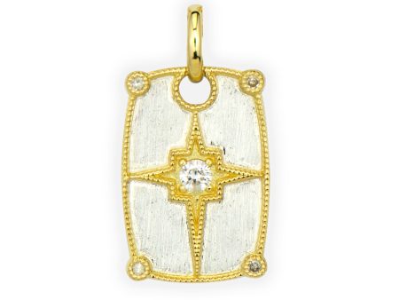 Jude Frances Mixed Metal Rectangle Pave Pendant on Sale