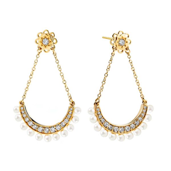 Syna Mogul Pearl & Diamond Earrings Fashion