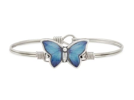 BLUE MORPHO BUTTERFLY BANGLE BRACELET Online Sale