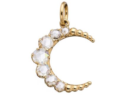 Sethi Large Crescent Rose Cut Diamond Charm For Sale