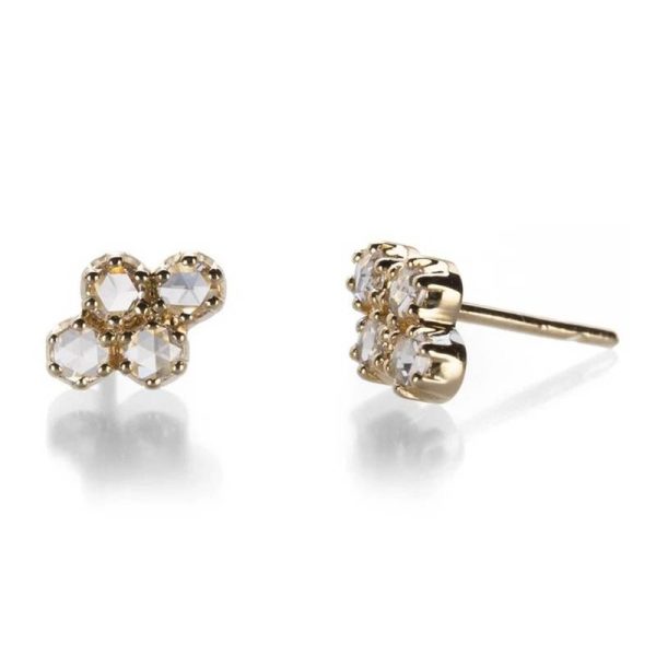 Sethi Couture Diamond Cluster Stud Earrings Fashion