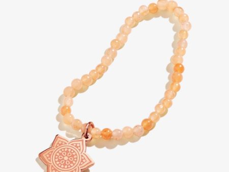 Sacral Chakra Charm Stretch Bracelet Shiny Rose Gold Cheap