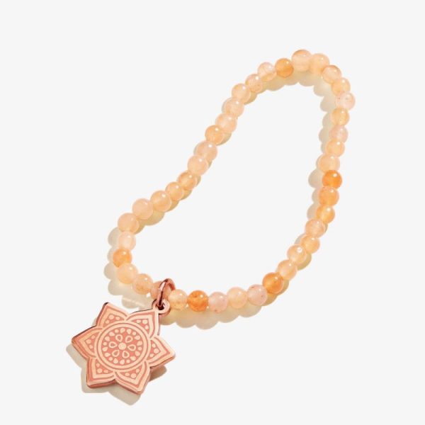 Sacral Chakra Charm Stretch Bracelet Shiny Rose Gold Cheap