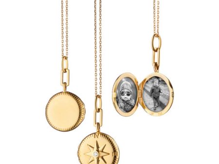 MRK  Adventure  Compass Gold Locket Necklace Sale