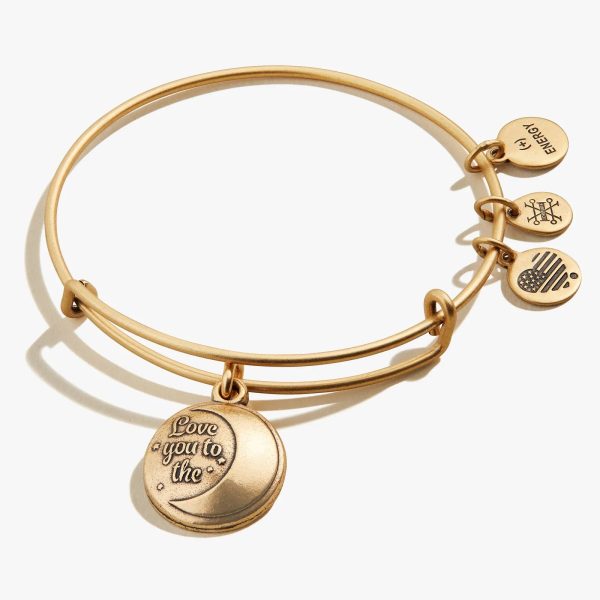 Love You to The Moon Charm Bangle For Cheap