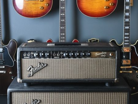 1964 Fender Tremolux Blackface Pre-CBS Vintage Piggyback Amplifier AB763 on Sale