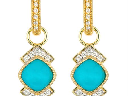 Jude Frances Lisse Cushion Cut Turquoise Earring Charms Sale