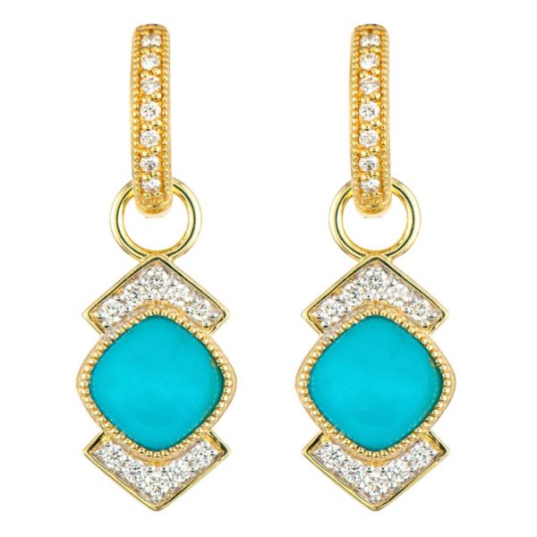 Jude Frances Lisse Cushion Cut Turquoise Earring Charms Sale