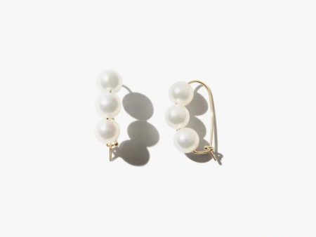 Mizuki Medium Pearl Safety Pin Earrings Discount