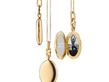 Slim Oval  Eve  Gold Locket Necklace Discount