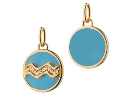 MRK  Aquarius  Enamel Vermeil Charm on Sale