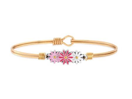 DAISIES BANGLE BRACELET IN PINK OMBRE Hot on Sale