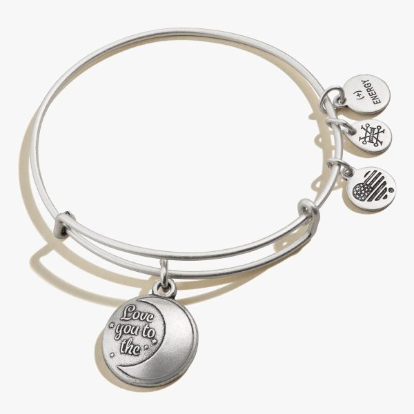 Love You to The Moon Charm Bangle For Cheap