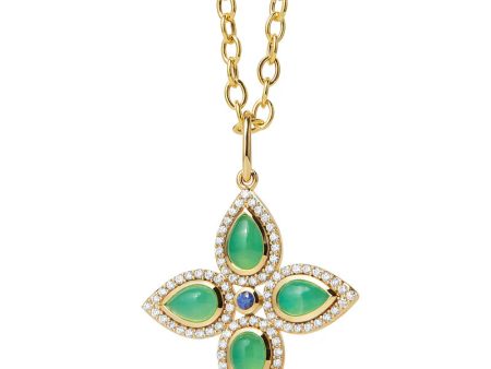 Syna Mogul Chrysoprase Clover Pendant For Cheap