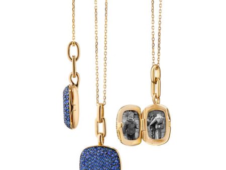 MRK Slim Rae Locket Necklace with Blue Sapphires Online now