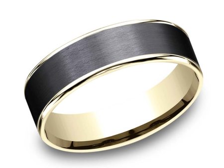 Benchmark 6.5mm Yellow Gold and Tantalum Band Online Hot Sale