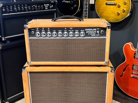 Amplified Nation Wonderland Overdrive V2 50 Watt Head & 1x12 Cabinet Golden Brown Suede Oxblood Grill Supply