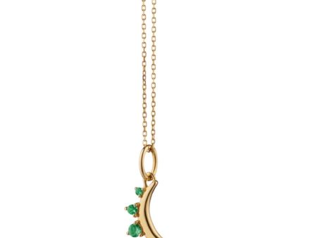 MRK   Moon  Birthstone Yellow Gold Pendant Hot on Sale