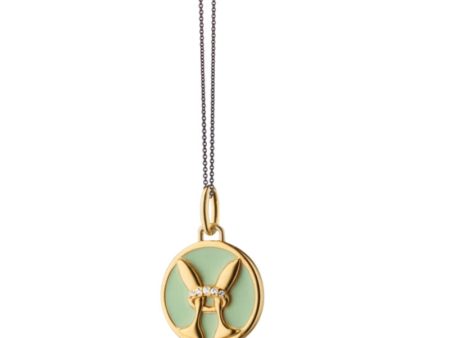 MRK  Pisces  Enamel Vermeil Charm For Cheap