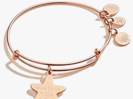 Wish Upon a Star Charm Bangle Shiny Rose Gold Online