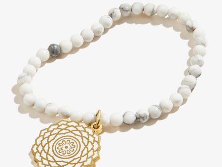 Crown Chakra Charm Stretch Bracelet Shiny Gold Online now